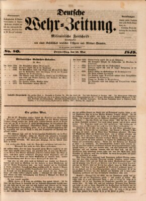 Deutsche Wehr-Zeitung (Preußische Wehr-Zeitung) Donnerstag 24. Mai 1849