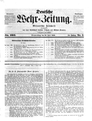 Deutsche Wehr-Zeitung (Preußische Wehr-Zeitung) Donnerstag 25. Juli 1850