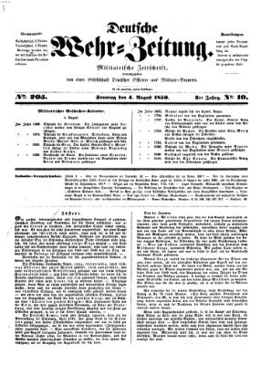 Deutsche Wehr-Zeitung (Preußische Wehr-Zeitung) Sonntag 4. August 1850