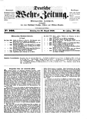 Deutsche Wehr-Zeitung (Preußische Wehr-Zeitung) Sonntag 18. August 1850