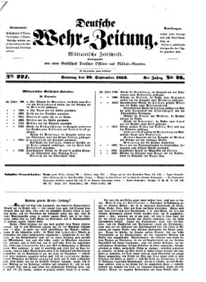 Deutsche Wehr-Zeitung (Preußische Wehr-Zeitung) Sonntag 29. September 1850