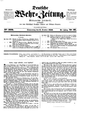 Deutsche Wehr-Zeitung (Preußische Wehr-Zeitung) Donnerstag 3. Oktober 1850