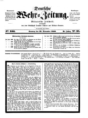 Deutsche Wehr-Zeitung (Preußische Wehr-Zeitung) Sonntag 10. November 1850