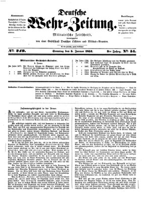 Deutsche Wehr-Zeitung (Preußische Wehr-Zeitung) Sonntag 5. Januar 1851