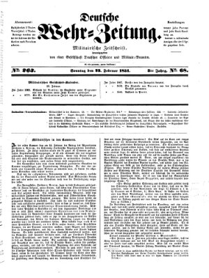 Deutsche Wehr-Zeitung (Preußische Wehr-Zeitung) Sonntag 23. Februar 1851