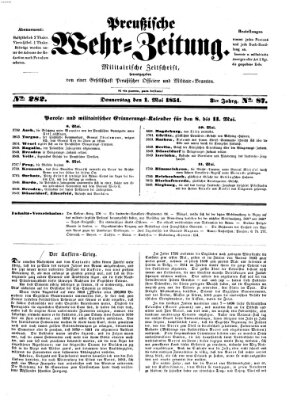 Preußische Wehr-Zeitung Donnerstag 1. Mai 1851