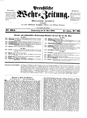 Preußische Wehr-Zeitung Donnerstag 8. Mai 1851