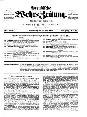 Preußische Wehr-Zeitung Donnerstag 15. Mai 1851