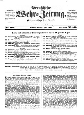 Preußische Wehr-Zeitung Sonntag 22. Juni 1851