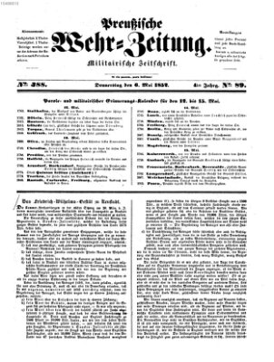 Preußische Wehr-Zeitung Donnerstag 6. Mai 1852