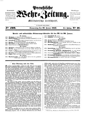 Preußische Wehr-Zeitung Donnerstag 13. Januar 1853