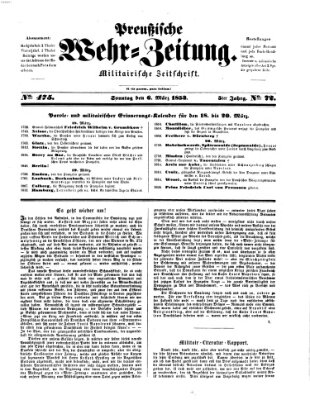 Preußische Wehr-Zeitung Sonntag 6. März 1853