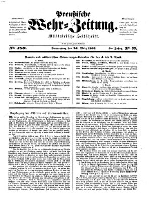 Preußische Wehr-Zeitung Donnerstag 24. März 1853