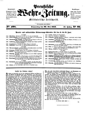 Preußische Wehr-Zeitung Donnerstag 26. Mai 1853