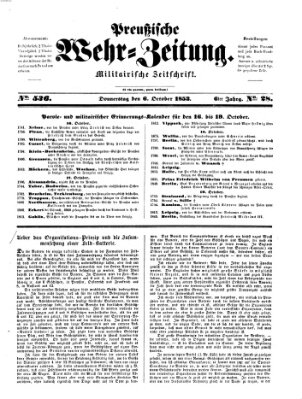 Preußische Wehr-Zeitung Donnerstag 6. Oktober 1853