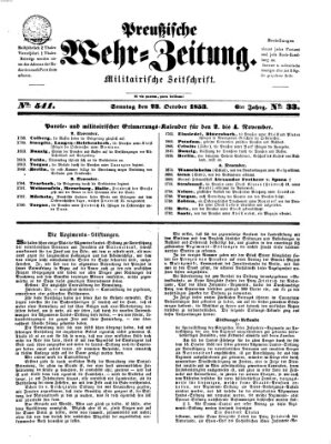 Preußische Wehr-Zeitung Sonntag 23. Oktober 1853