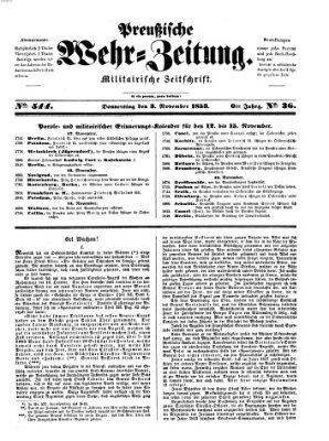 Preußische Wehr-Zeitung Donnerstag 3. November 1853