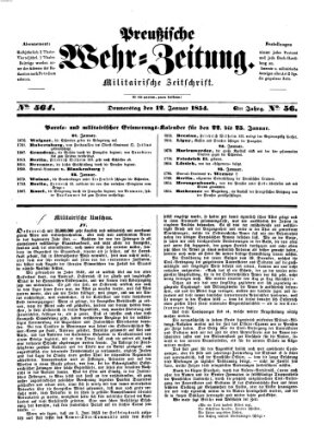 Preußische Wehr-Zeitung Donnerstag 12. Januar 1854