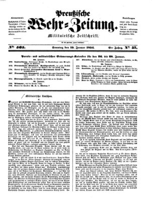 Preußische Wehr-Zeitung Sonntag 15. Januar 1854