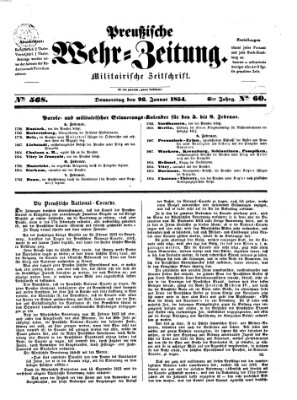 Preußische Wehr-Zeitung Donnerstag 26. Januar 1854