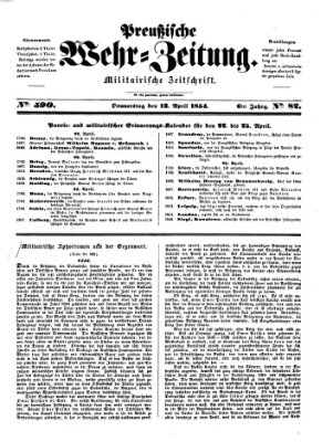 Preußische Wehr-Zeitung Donnerstag 13. April 1854