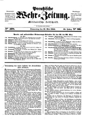 Preußische Wehr-Zeitung Donnerstag 11. Mai 1854