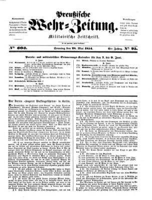 Preußische Wehr-Zeitung Sonntag 28. Mai 1854