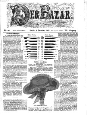 Der Bazar Sonntag 8. Dezember 1861