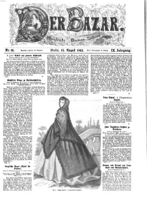 Der Bazar Samstag 15. August 1863