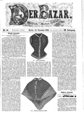 Der Bazar Sonntag 15. November 1863