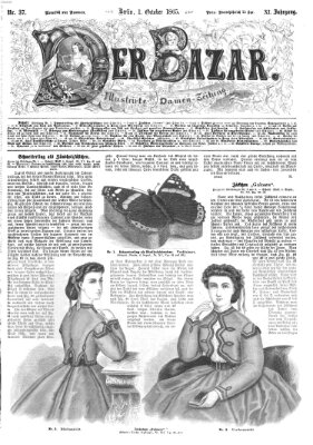 Der Bazar Sonntag 1. Oktober 1865