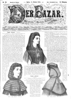 Der Bazar Sonntag 15. Oktober 1865