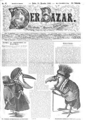 Der Bazar Samstag 15. Dezember 1866