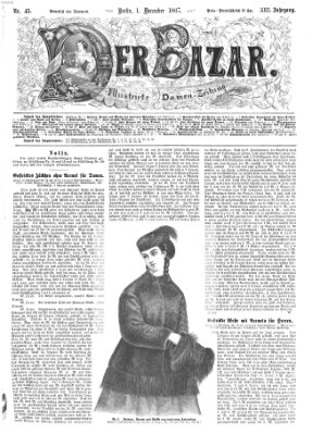 Der Bazar Sonntag 1. Dezember 1867