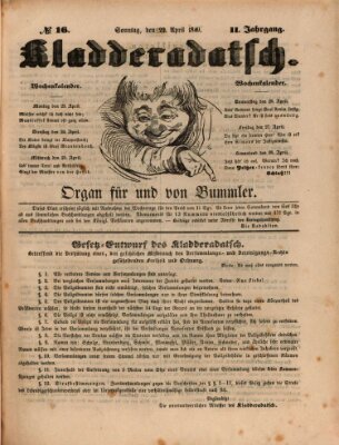 Kladderadatsch Sonntag 22. April 1849