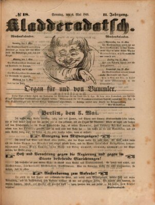 Kladderadatsch Sonntag 6. Mai 1849