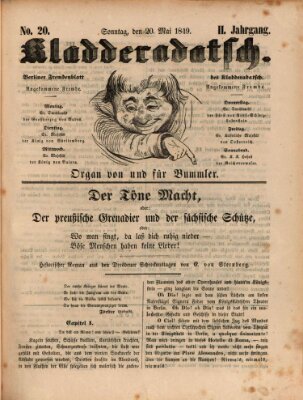 Kladderadatsch Sonntag 20. Mai 1849