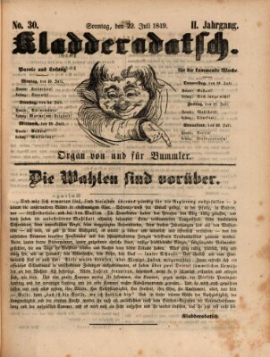 Kladderadatsch Sonntag 22. Juli 1849