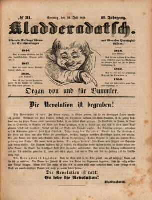 Kladderadatsch Dienstag 31. Juli 1849