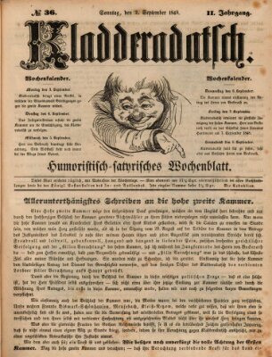 Kladderadatsch Sonntag 2. September 1849