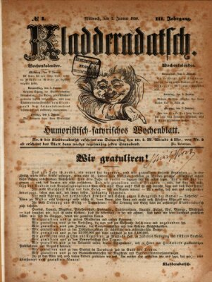 Kladderadatsch Mittwoch 2. Januar 1850