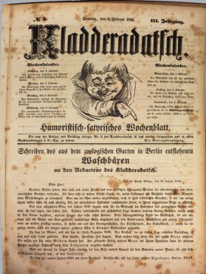 Kladderadatsch Sonntag 3. Februar 1850