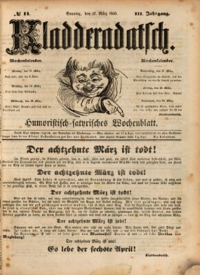 Kladderadatsch Sonntag 17. März 1850