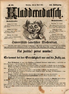 Kladderadatsch Sonntag 14. April 1850