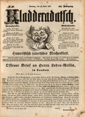 Kladderadatsch Sonntag 28. April 1850