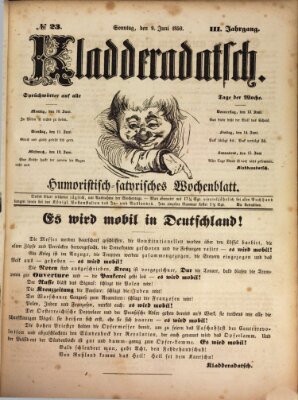 Kladderadatsch Sonntag 9. Juni 1850