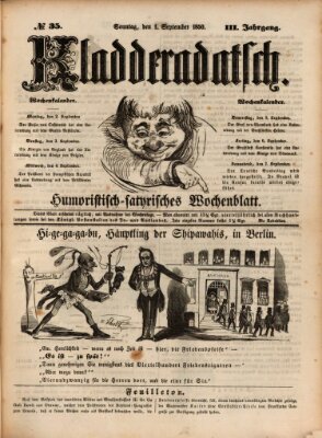 Kladderadatsch Sonntag 1. September 1850