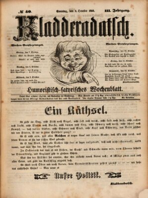 Kladderadatsch Sonntag 6. Oktober 1850