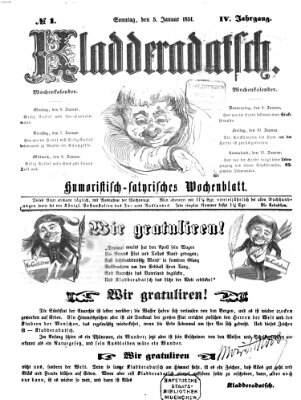 Kladderadatsch Sonntag 5. Januar 1851