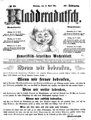 Kladderadatsch Sonntag 13. April 1851